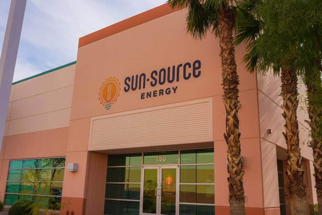 front of the sun source energy warehouse. 