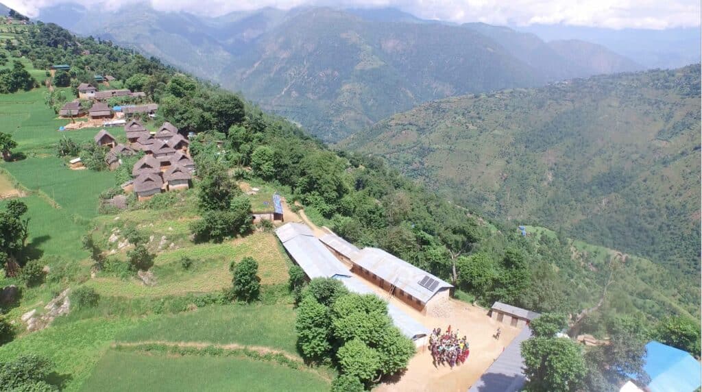 rural village on a hillside