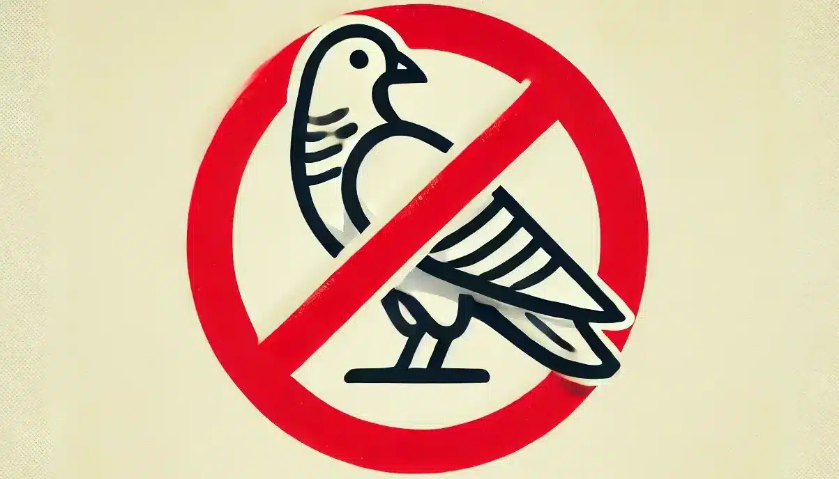 no pigeons sign