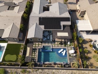 A large home with solar on the roof.