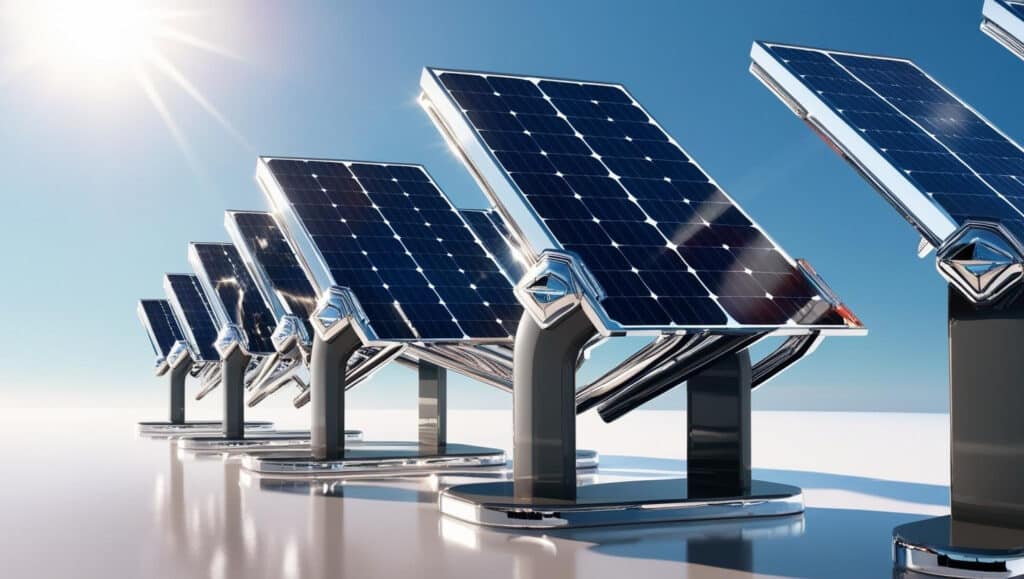 An array of top-of-the-line futuristic solar panels.