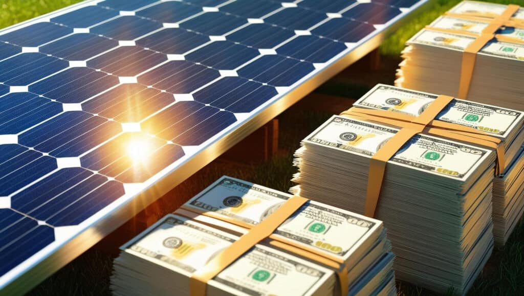 A visual representation of the financial benefits of adopting solar energy for businesses.